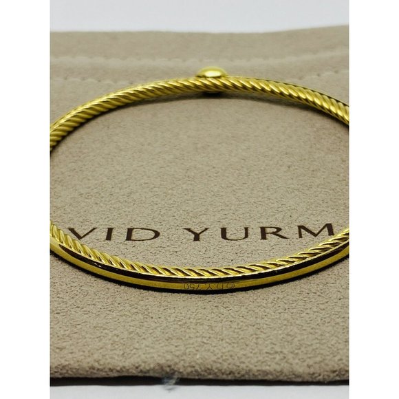 DAVID YURMAN Confetti Bangle Bracelet Diamonds 18K Yellow Gold  7.5” 2.6MM Wide - Picture 6 of 10